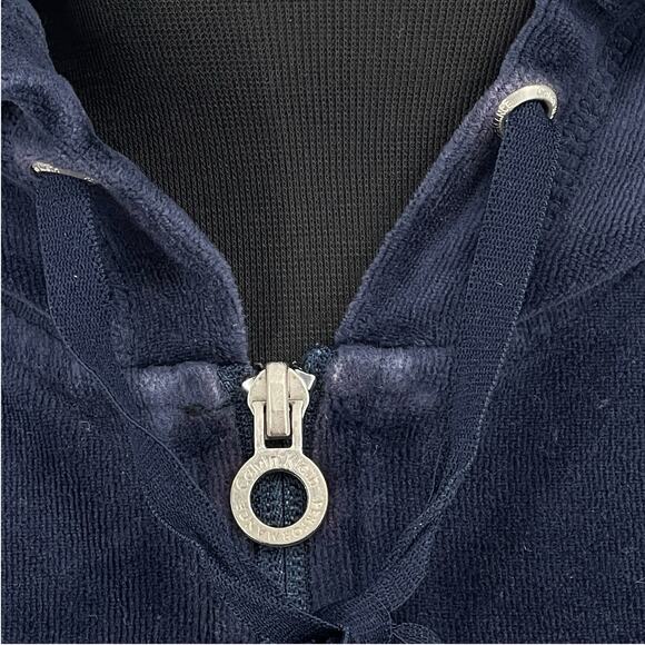 Calvin Klein Performance Quick Dry Womens Navy Velour Zip Up Hoodie Size Small S - Picture 9 of 9